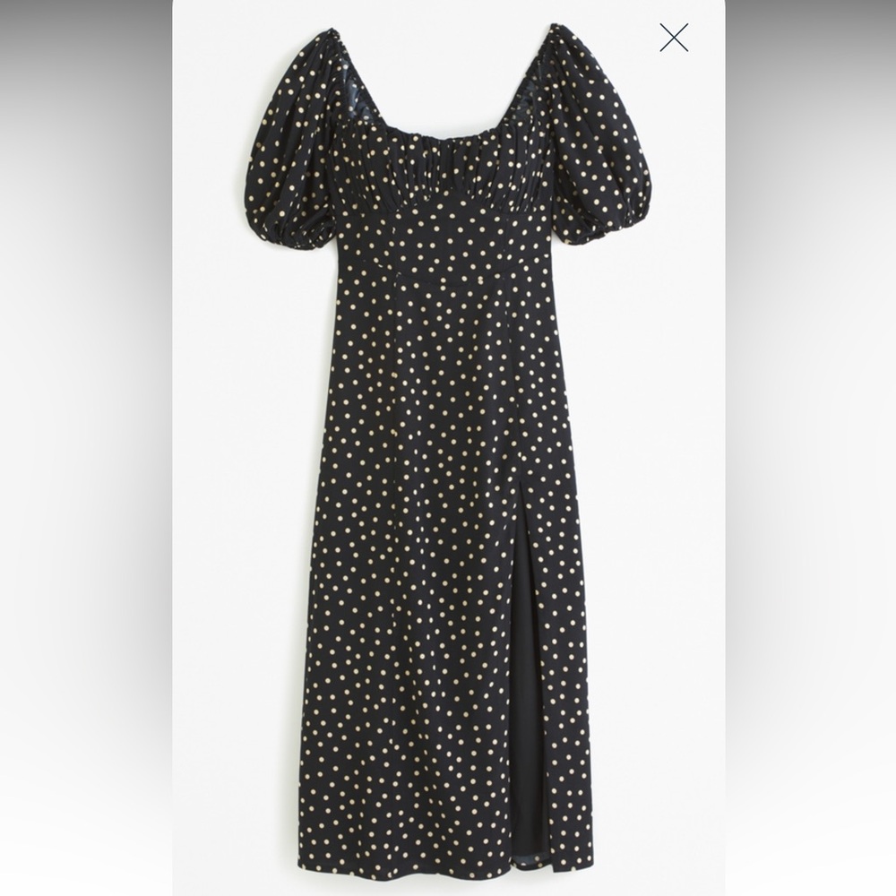 Abercrombie Puff Sleeve Midi Dress